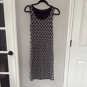 Banana Republic Black and White Midi Dress